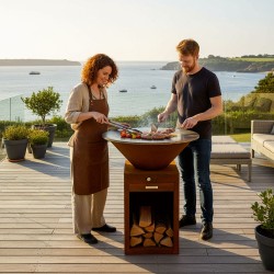 Le Pétoncle est un brasero plancha fabriqué en Acier Corten.