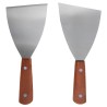 Lot de deux spatules de 20x10cm en Inox et Bois.