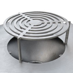 La grille de saisie surélevée de Ø40 cm est en Acier Carbone (exemple d'utilisation).