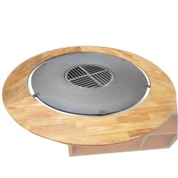 Le contour bois de Ø100 cm ajoute un charme design à votre équipement.