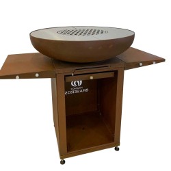 Le brasero plancha Medium a une plancha en Inox de 80 cm de diamètre