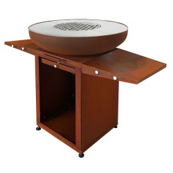 Le brasero plancha Medium a une plancha en Inox de 80 cm de diamètre
