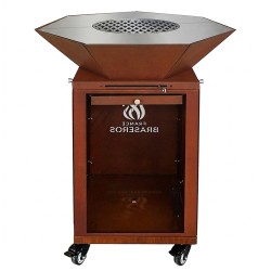 Brasero Medium Heptagonal en Acier Corten et plancha en Inox