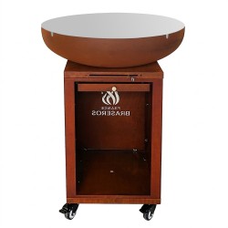 Couvercle en Inox pour Brasero Medium Rond France Braseros (mise en situation, autres produits vendus séparément)