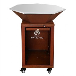 Couvercle en Inox pour Brasero Medium Heptagonal de France Braseros (mise en situation, autres produits vendus séparément)