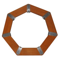 Contour en bois pour Brasero Medium Heptagonal avec plancha Inox.