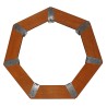 Contour en bois pour Brasero Medium Heptagonal avec plancha Inox.