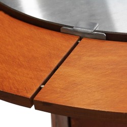 Le contour bois est très pratique et ajoute aussi beaucoup de charme à votre brasero plancha.