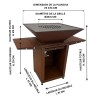 Dimensions du Brasero en Acier Corten avec plancha carrée en Inox