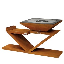 Le brasero plancha Le Lambi est équipé d'une plaque de cuisson de 100cm de diamètre.