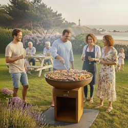 Le modèle de brasero plancha La Saint Jacques est un modèle en Acier Corten.