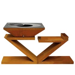 La grille centrale du brasero plancha (incluse) est amovible.